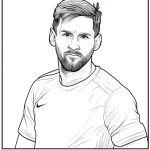 coloriage Messi à imprimer pour enfant de 8 ans
