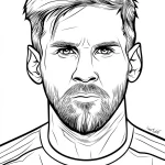 coloriage Messi à imprimer pour enfant de 8 ans