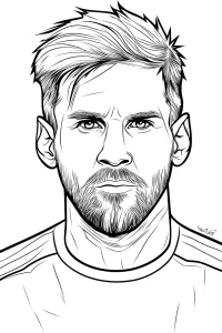coloriage Messi à imprimer pour enfant de 8 ans