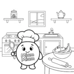 coloriage Miam Miam et la cuisine et dessins