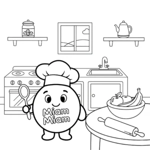 coloriage Miam Miam et la cuisine et dessins