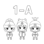 a imprimer coloriage Mini Chibi de la classe 1 A (quelques personnages gratuit