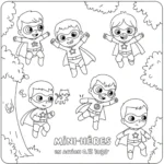 coloriage Mini héros en action a colorier en ligne