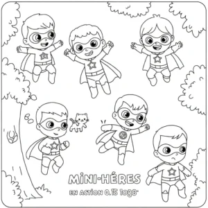 coloriage Mini héros en action a colorier en ligne