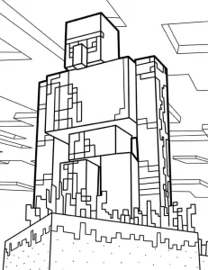coloriage Minicraft a imprimer pour enfant de 4 ans