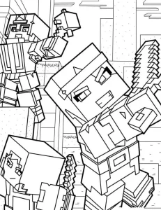 coloriage Minicraft a imprimer gratuitement