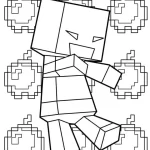 coloriage Minicraft à imprimer pour enfant de 2 ans