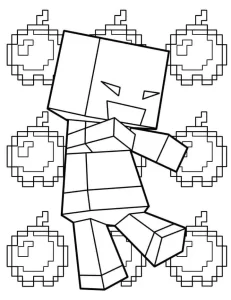 coloriage Minicraft à imprimer pour enfant de 2 ans
