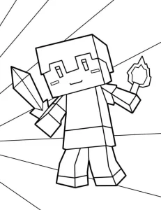 imprimer coloriage Minicraft gratuit