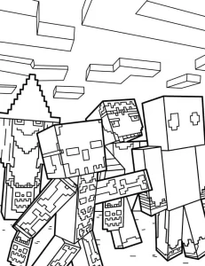 coloriage Minicraft et decoupage