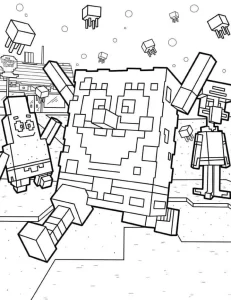 coloriage Minicraft pour enfant de 7 ans