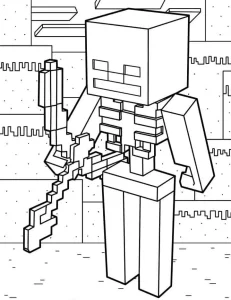 coloriage Minicraft à imprimer kawaii