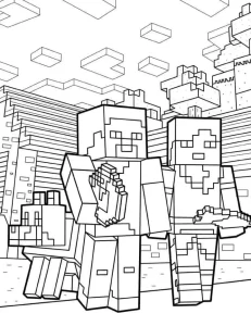 coloriage Minicraft pour enfant de 6 ans