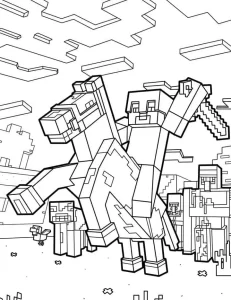 coloriage Minicraft à imprimer pour enfant de 12 ans