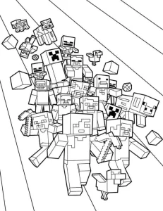 coloriage Minicraft pour primaire