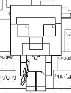 coloriage Minicraft pour enfant de 7 ans