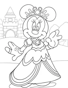 coloriage Minnie et découpage à imprimer