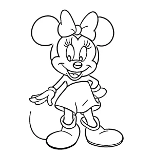 coloriage Minnie et découpage à imprimer