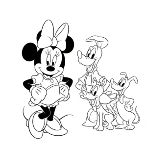 coloriage Minnie et ses amis gratuit à imprimer