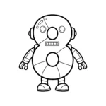 coloriage Mon Petit Robot Chiffre pour enfant de 7 ans