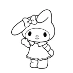 coloriage My Melody salue à imprimer pdf
