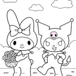 coloriage My Melody update et découpage à imprimer