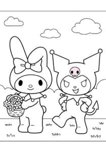 coloriage My Melody update et découpage à imprimer