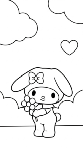 coloriage My Melody update à imprimer pour enfant de 4 ans