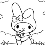 coloriage My Melody update et decoupage