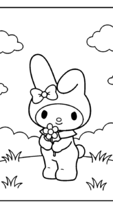 coloriage My Melody update et decoupage