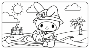 coloriage My Melody update et dessin a imprimer