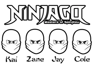 coloriage NinjaGo à imprimer pour enfant de 9 ans