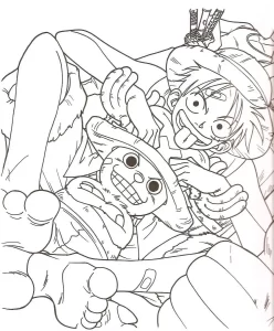 coloriage One Piece et découpage à imprimer