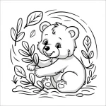 image pour coloriage Ours enfant