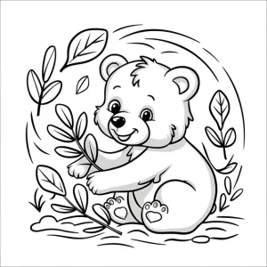 image pour coloriage Ours enfant