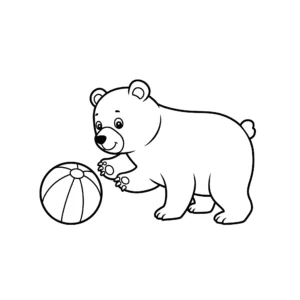 coloriage Ours jouant au ballon à imprimer