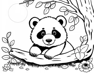 coloriage Panda à imprimer kawaii