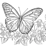 coloriage Papillon à imprimer kawaii