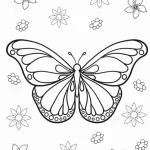 coloriage Papillon et découpage à imprimer