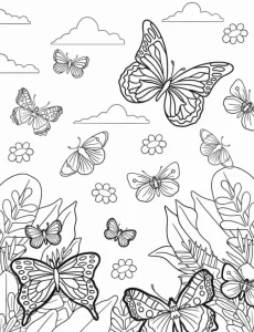 coloriage Papillon à imprimer pour enfant de 7 ans