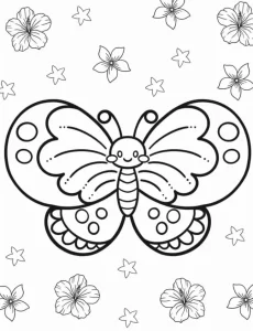 coloriage Papillon à imprimer pour enfant de 7 ans
