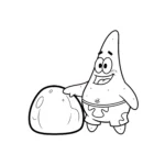 coloriage Patrick et sa roche gratuit en ligne
