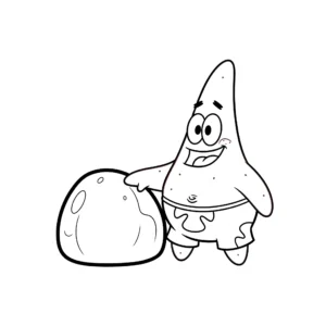 coloriage Patrick et sa roche gratuit en ligne