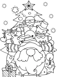 coloriage Pere Noel et decoupage