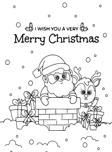 coloriage Pere Noel et decoupage a imprimer gratuit