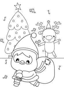coloriage Pere Noel à imprimer pour enfant de 7 ans