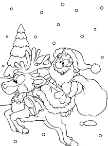 coloriage Pere Noel et découpage à imprimer
