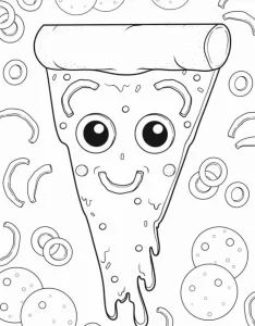 coloriage Pizza et dessin a imprimer