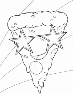 coloriage Pizza et découpage à imprimer