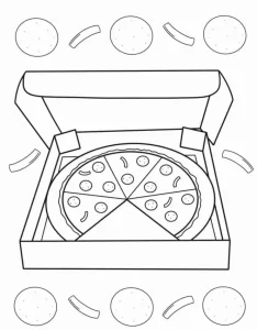 coloriage Pizza et dessin a imprimer